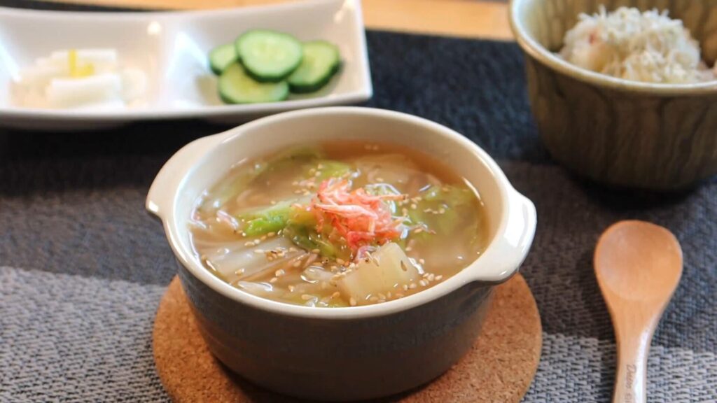 白菜と桜エビの中華風スープの完成画像