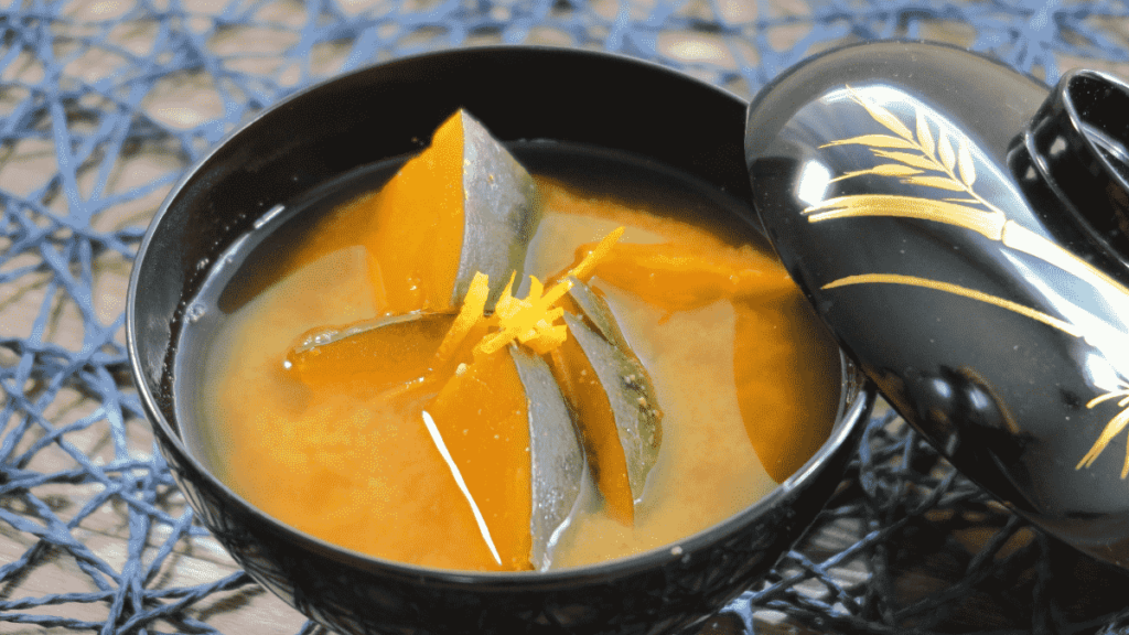かぼちゃの味噌スープ完成の画像