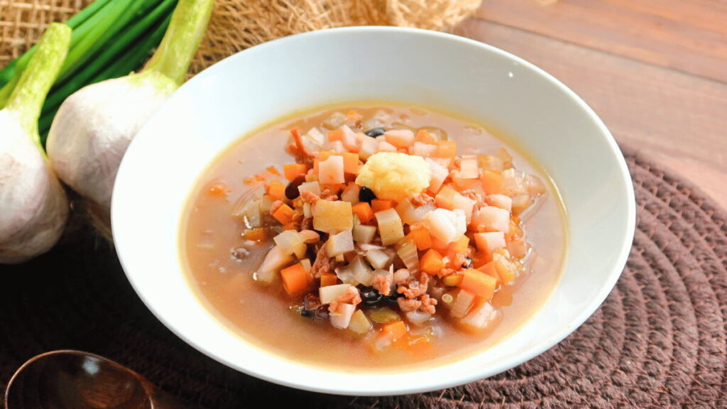 雑穀とたっぷり野菜の生姜スープ完成の画像